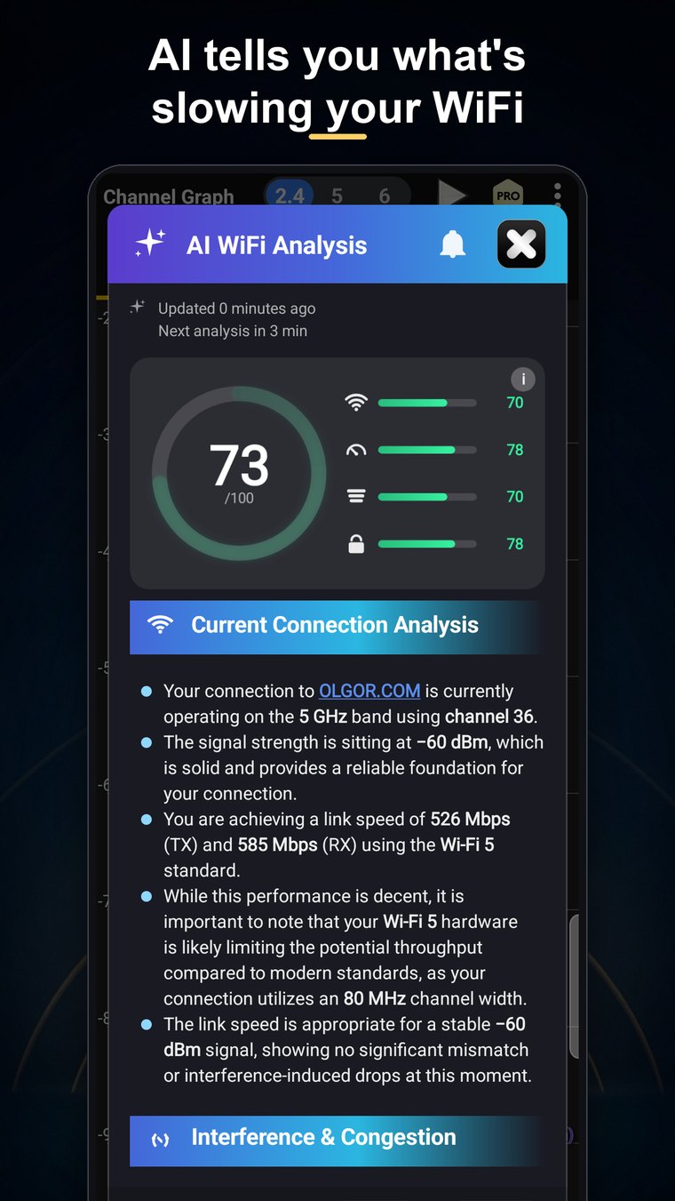 WiFi Analyzer screenshot 2 — real app UI by Abdelrahman M. Sid