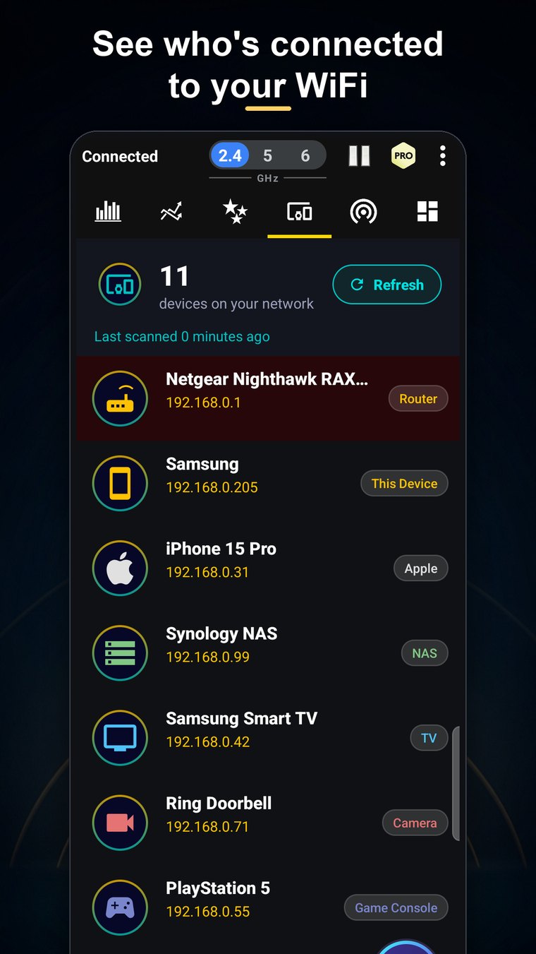 WiFi Analyzer screenshot 3 — real app UI by Abdelrahman M. Sid