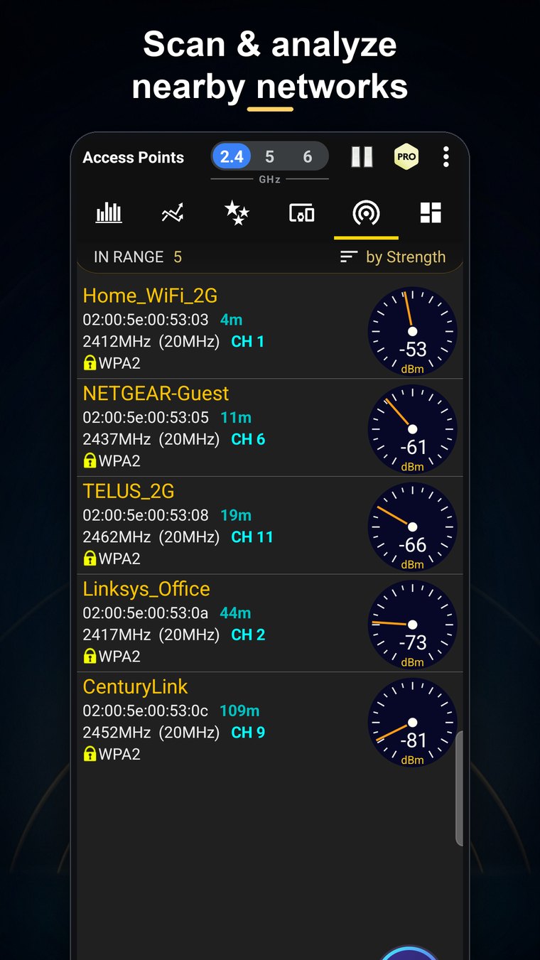 WiFi Analyzer screenshot 6 — real app UI by Abdelrahman M. Sid